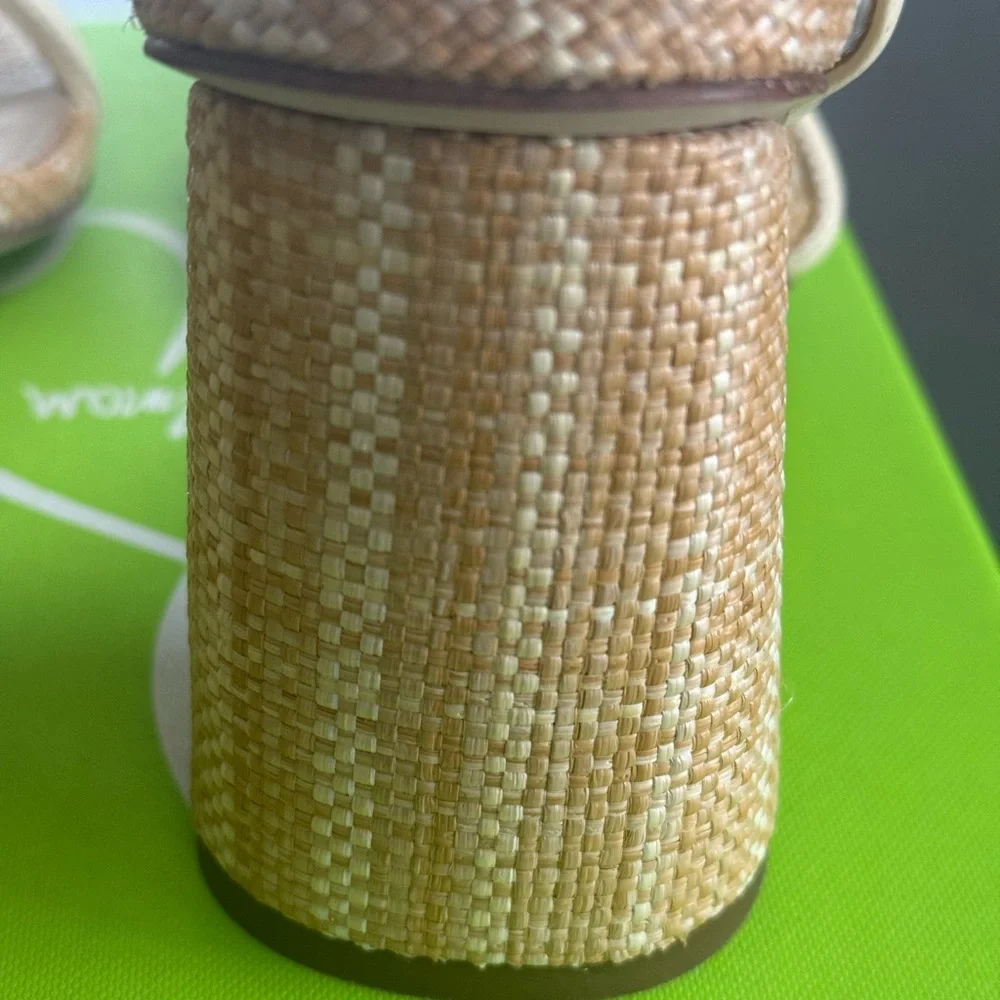 Brand New Sam Edelman Kia Wheat Leather Sandals with Cylindrical Heel Size 7 - Picture 5 of 6